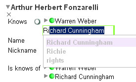 (Image: Editing the foaf:knows property of a foaf:person)